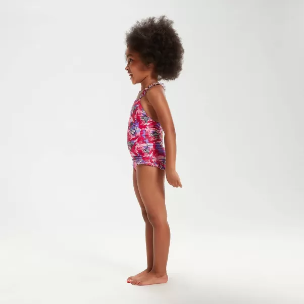 Schwimmlern-Rüschen-Badeanzug Mit Dünnen Trägern Für Mädchen Im Kleinkindalter Pink Speedo Mädchen Bademode Kinder