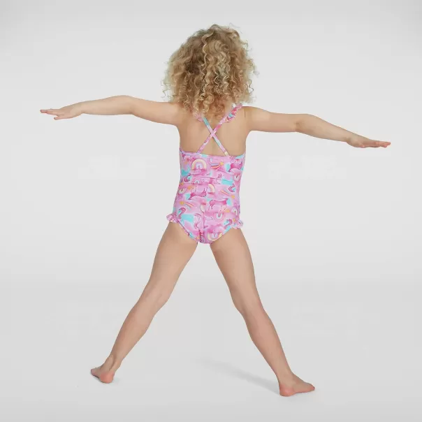 Kinder Placement Thinstrap Badeanzug Pink/Blau Für Kleinkinder (Mädchen) Mädchen Bademode Speedo