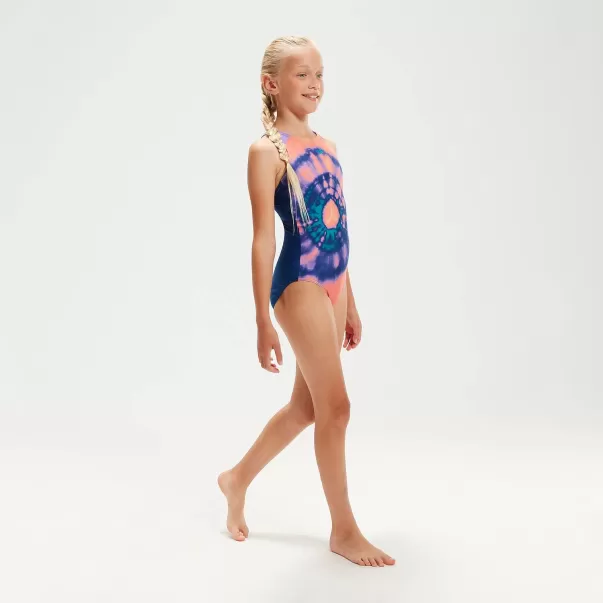 Pulseback-Badeanzug Für Mädchen Koralle/Blau Speedo Kinder Mädchen Bademode